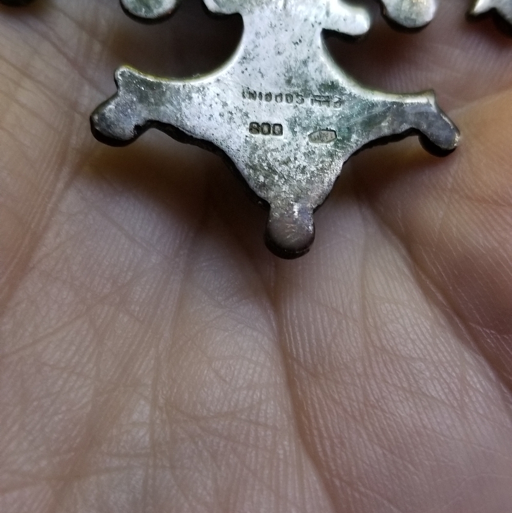 Relisted -Vintage Coppini cross necklace 800 silver bros Christian renaissance - Picture 15 of 17